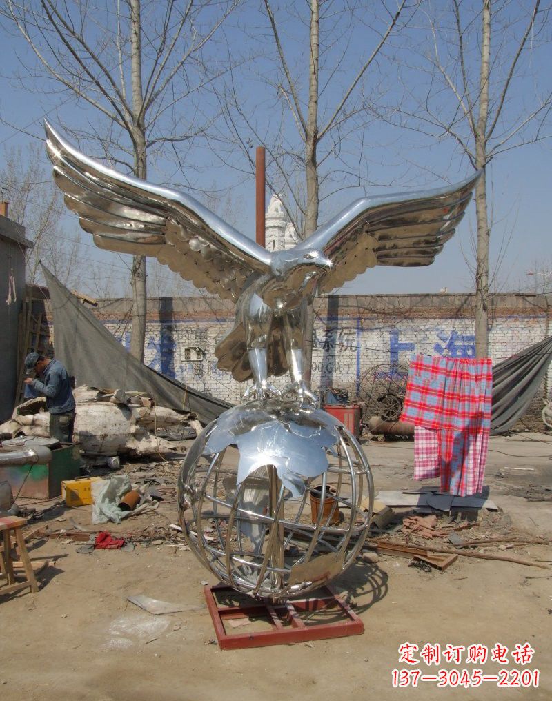 漳州老鹰雕塑不锈钢大展鸿图