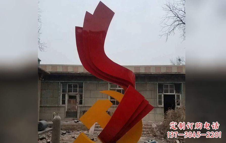 漳州不锈钢党徽雕塑——为共产主义奠基