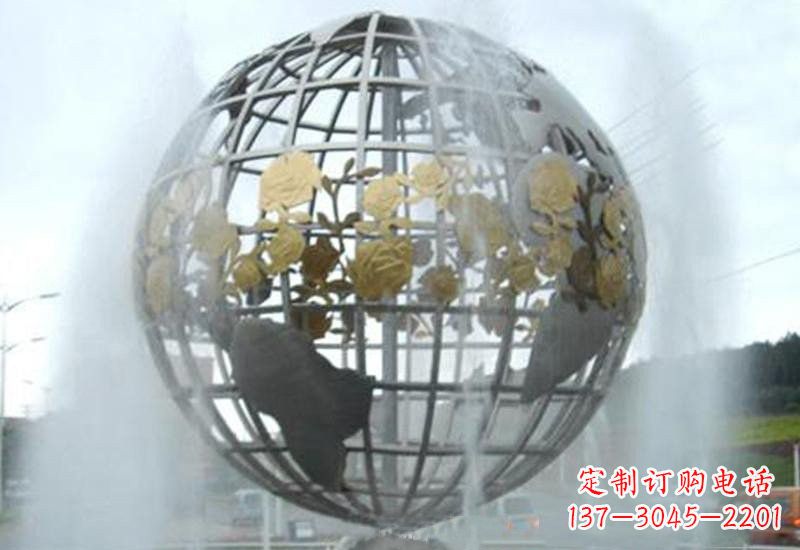 漳州不锈钢地球仪喷泉雕塑