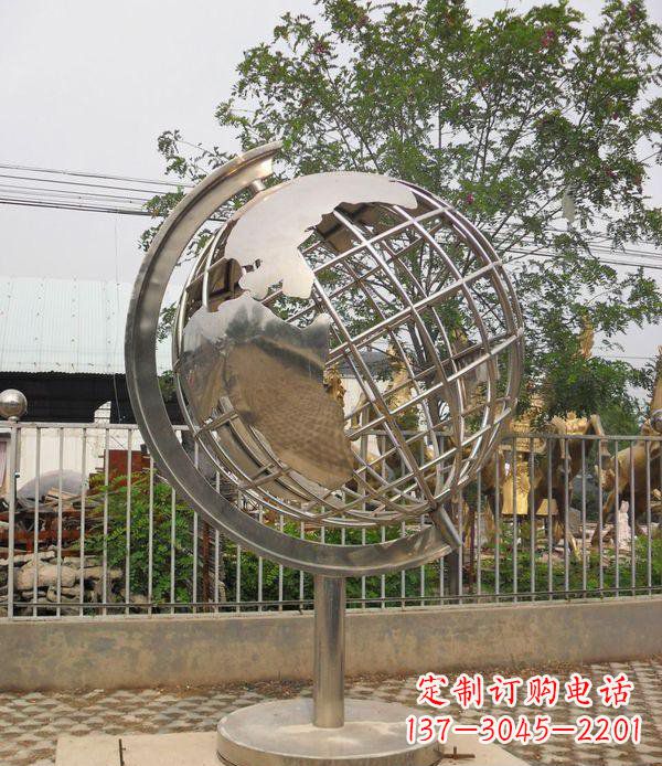 漳州不锈钢地球仪校园雕塑_1