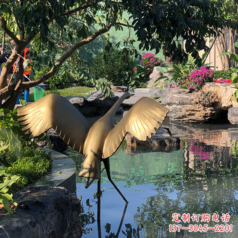 漳州不锈钢动物鹤雕塑精美艺术品