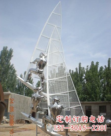 漳州海上航行不锈钢帆船雕塑