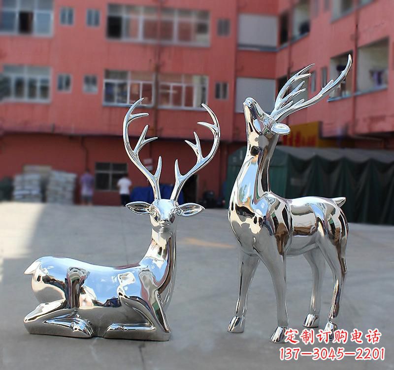 漳州不锈钢仿真梅花鹿雕塑——精致美观