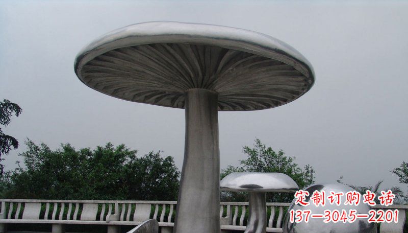 漳州不锈钢仿真蘑菇凉亭雕塑