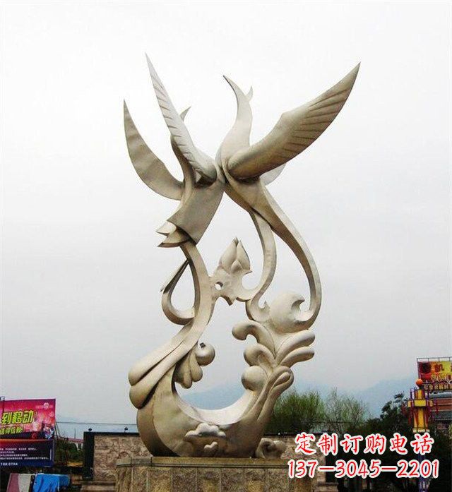 漳州不锈钢凤凰雕塑传承古代美学