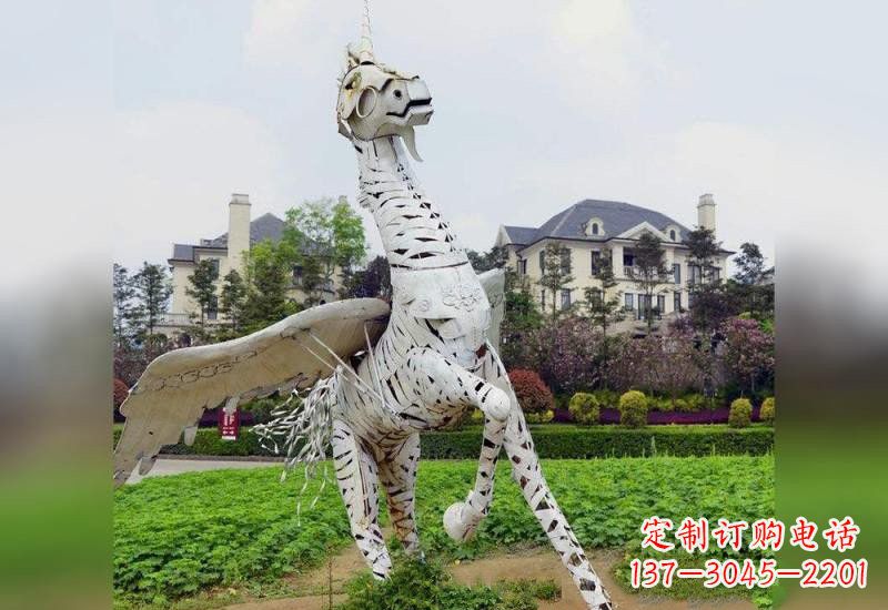 漳州不锈钢公园抽象独角兽雕塑