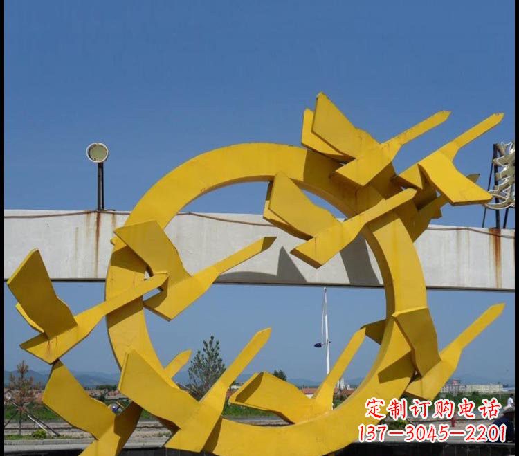 漳州不锈钢公园抽象大雁雕塑