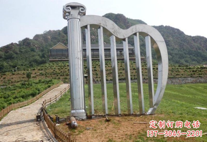 漳州不锈钢竖琴雕塑一曲轻柔的旋律
