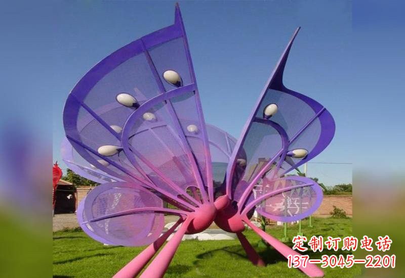 漳州不锈钢蝴蝶雕塑给公园带来美丽的灯光