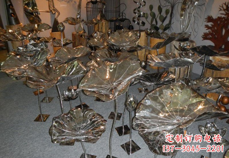 漳州不锈钢荷叶雕塑——缔造美丽公园