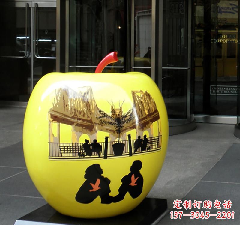 漳州不锈钢苹果雕塑——一座精美的公园景观