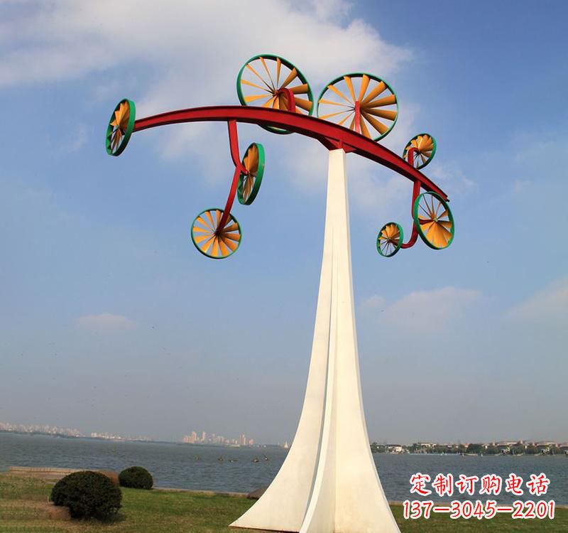 漳州不锈钢风车雕塑缔造美丽公园