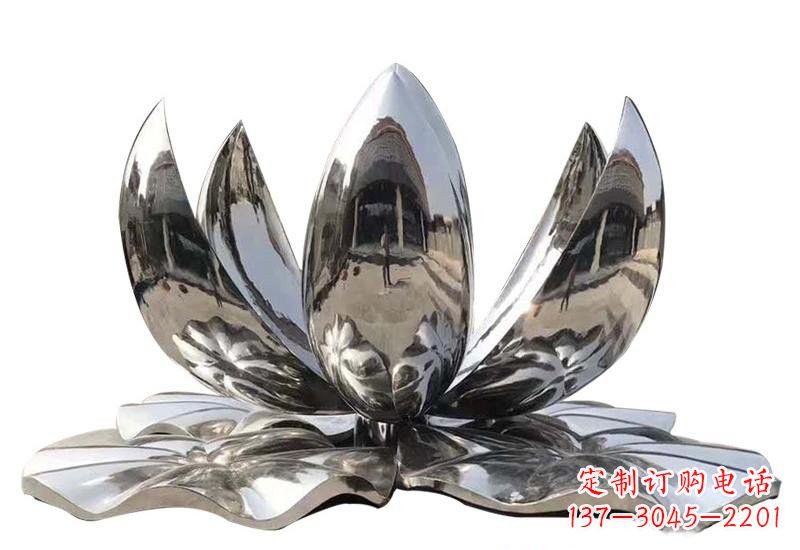 漳州不锈钢公园镜面莲花雕塑光彩夺目