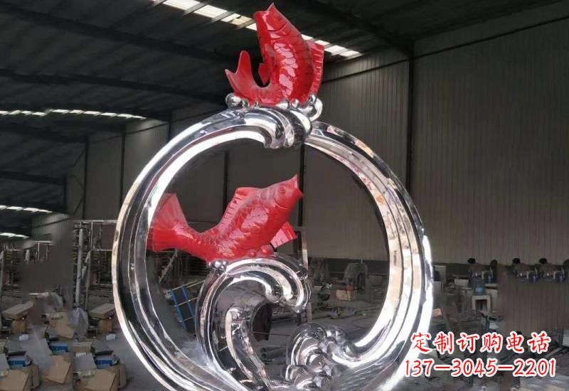 漳州不锈钢跃龙门雕塑——浪漫传奇的见证
