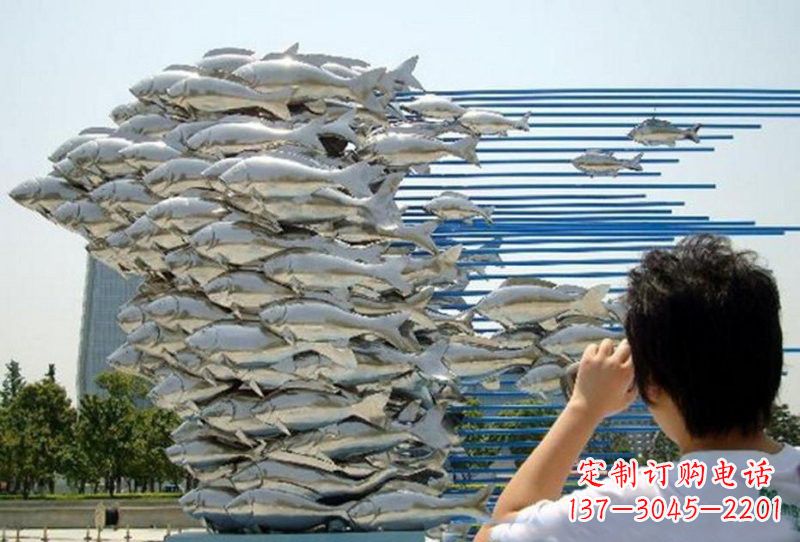 漳州不锈钢公园鲤鱼雕塑传承传统文化