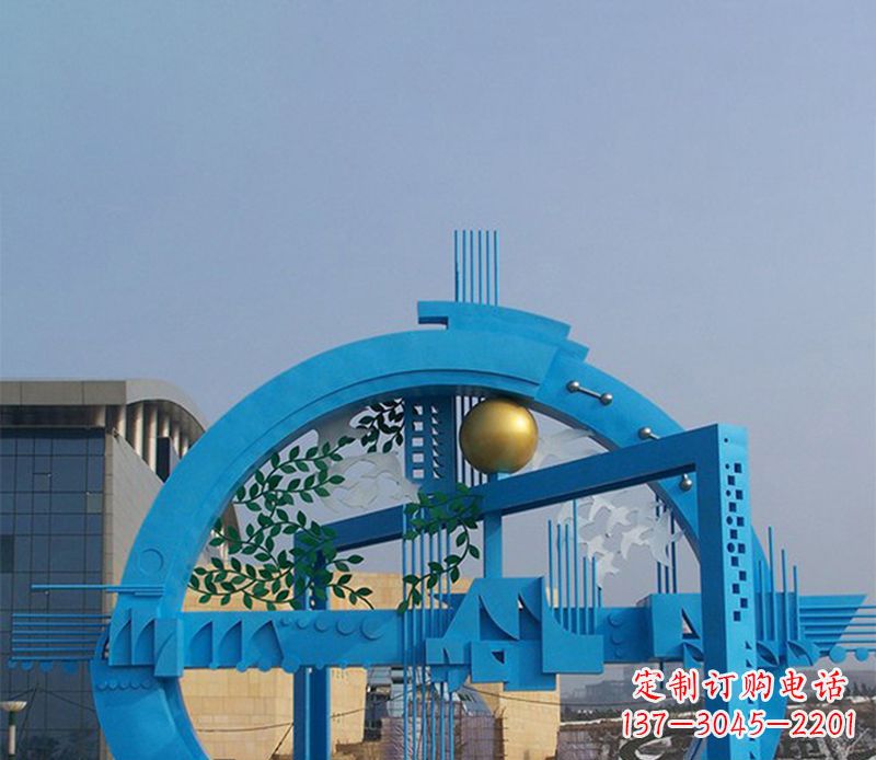 漳州不锈钢拱桥雕塑美丽的艺术品