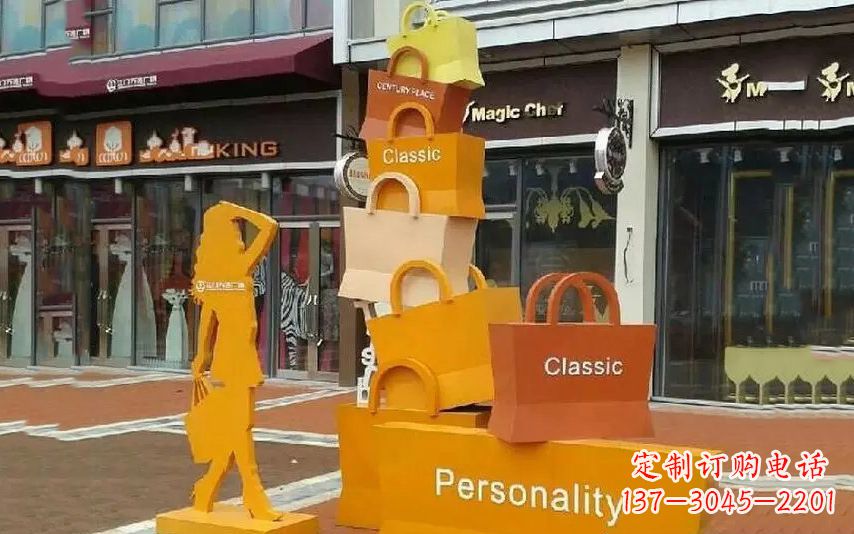 漳州街头景观购物袋雕塑