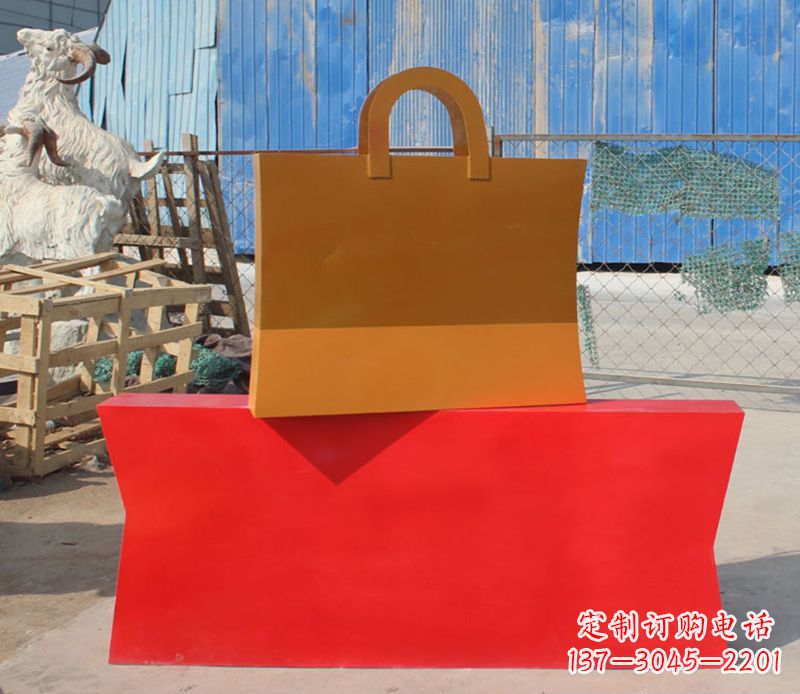 漳州精美不锈钢购物袋雕塑