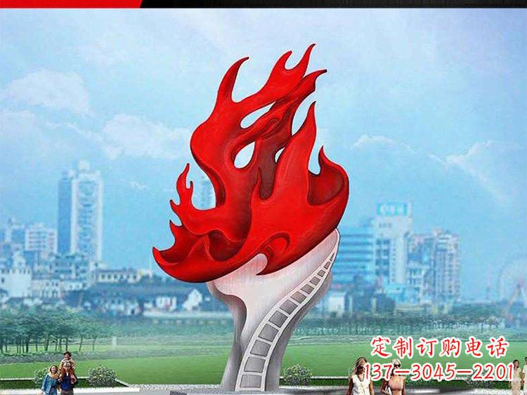 漳州不锈钢广场抽象火炬雕塑设计图