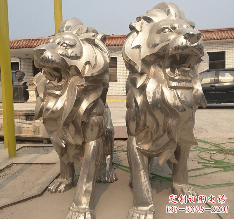 漳州不锈钢广场动物狮子雕塑