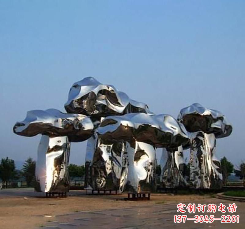 漳州不锈钢镜面蘑菇雕塑精致灵动的美学