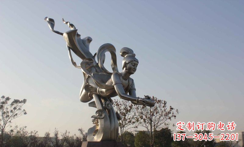 漳州不锈钢蟠桃仙女雕塑美丽的传说
