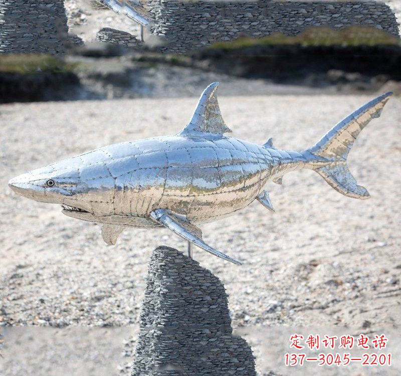 漳州不锈钢海洋公园鲨鱼雕塑