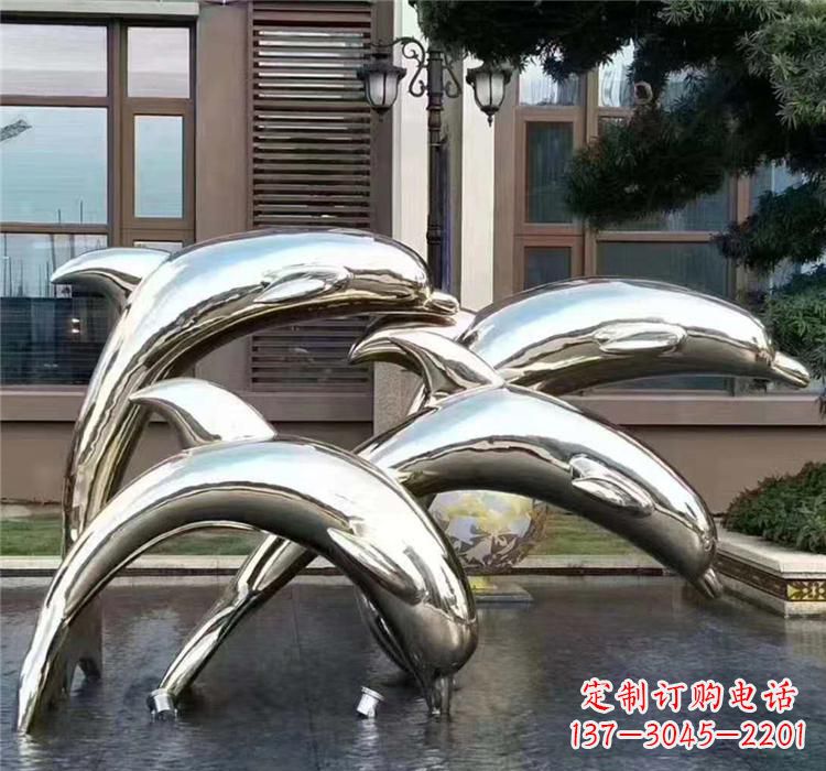 漳州不锈钢海洋动物雕塑——海豚