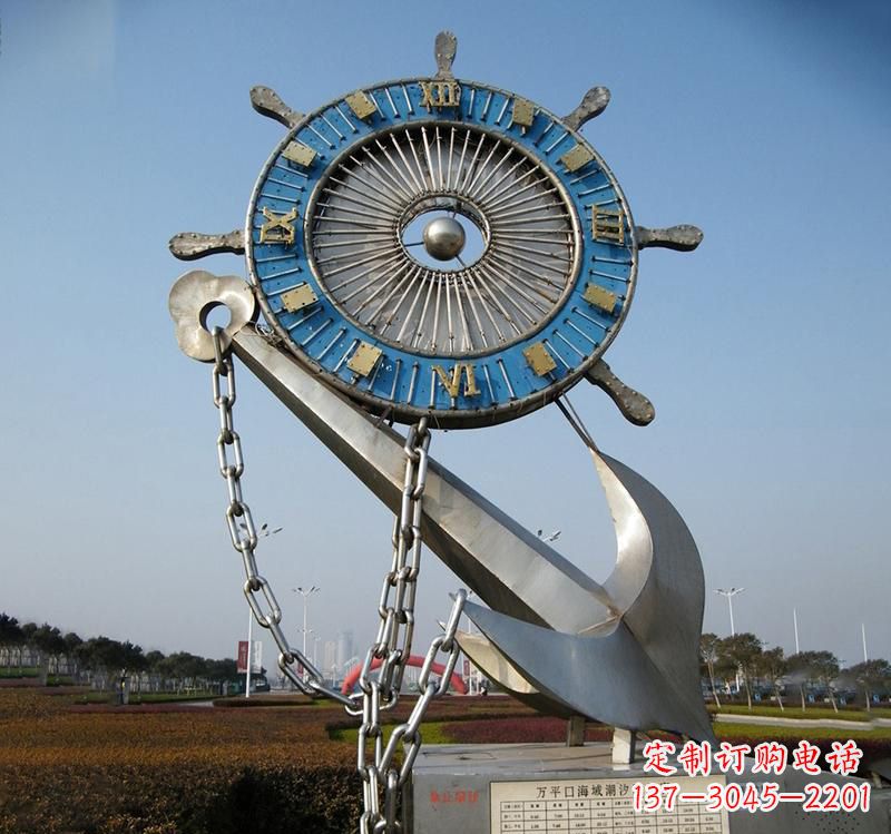 漳州不锈钢海洋船舵雕塑海洋之美的象征
