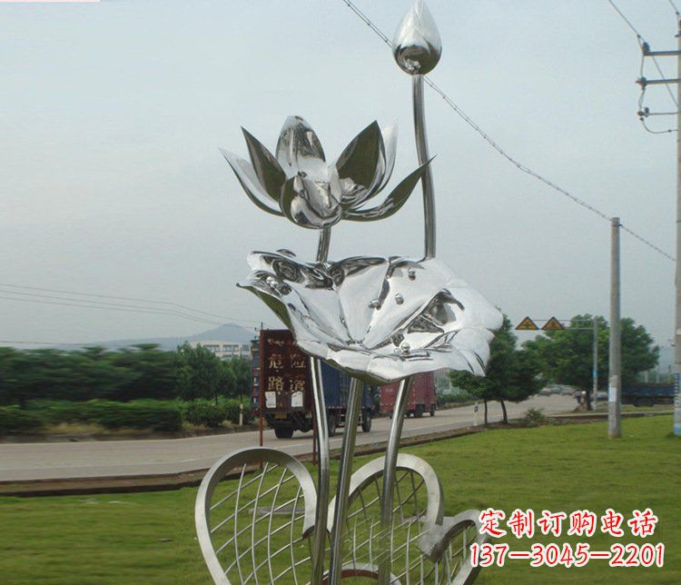 漳州精美不锈钢荷叶雕塑