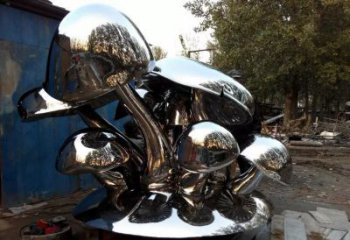 漳州不锈钢公园镜面蘑菇雕塑