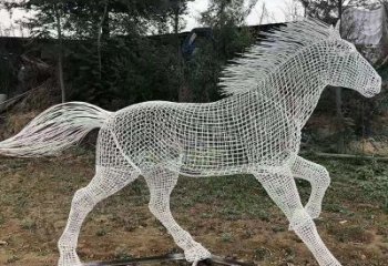 漳州不锈钢公园镂空奔马雕塑