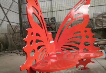 漳州不锈钢公园镂空蝴蝶座椅雕塑