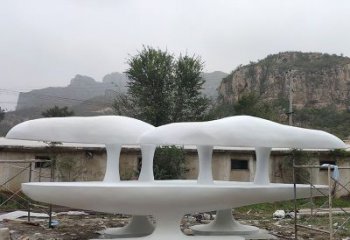 漳州不锈钢公园蘑菇云朵景观雕塑 