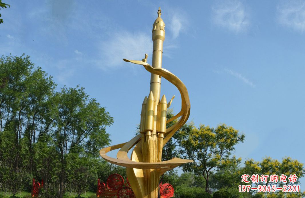 漳州火箭飞向蓝天不锈钢火箭广场景观雕塑