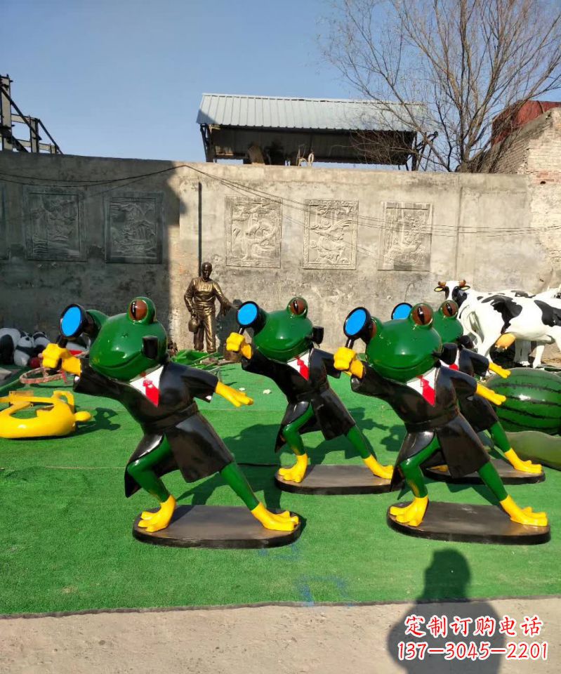漳州不锈钢青蛙雕塑精致可爱的艺术品