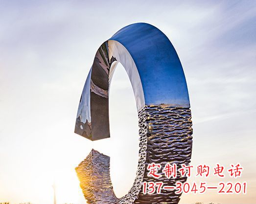 漳州不锈钢景观圆环雕塑环绕自然之美
