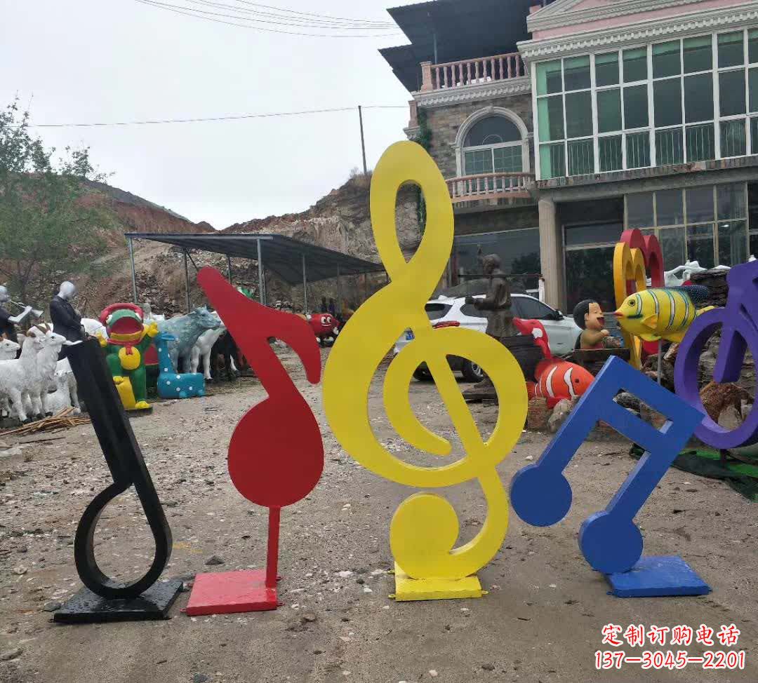 漳州不锈钢烤漆音符雕塑