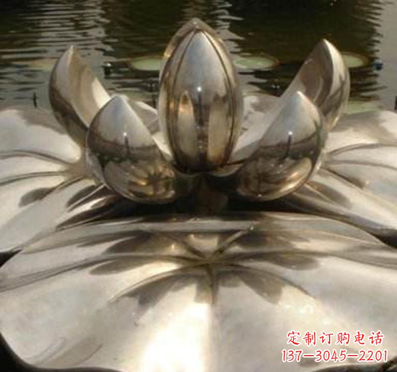 漳州不锈钢莲花喷泉雕塑艺术结合新技术