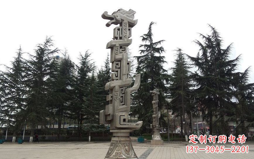 漳州不锈钢龙柱雕塑引领公共景观