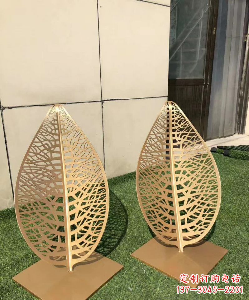 漳州不锈钢树叶雕塑,精致典雅