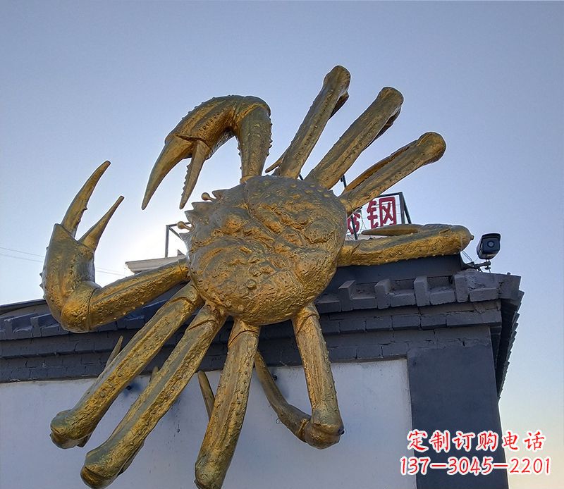 漳州不锈钢螃蟹雕塑精美而又经久不衰