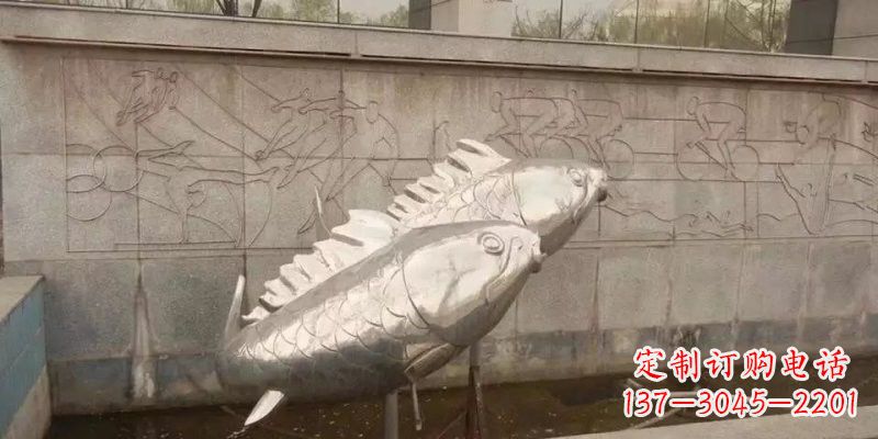 漳州不锈钢鲤鱼雕塑精美的艺术品