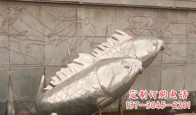 漳州不锈钢喷泉鱼雕塑美丽装点城市