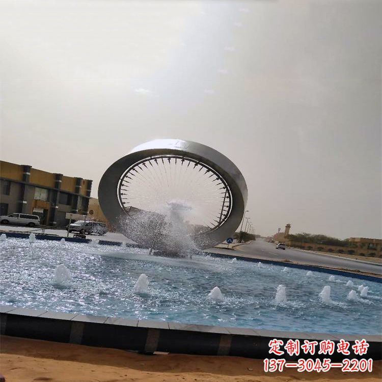 漳州精美不锈钢喷泉雕塑,增添环形绿景魅力