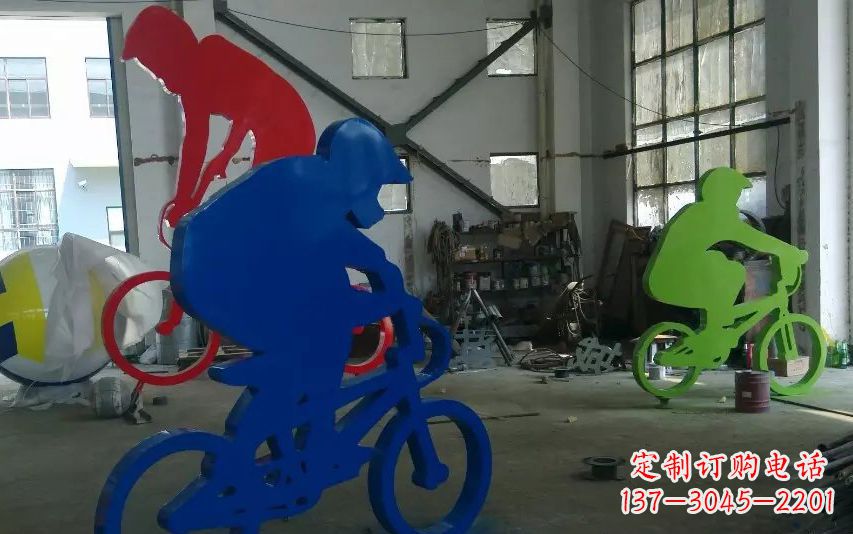 漳州不锈钢骑自行车的运动雕塑