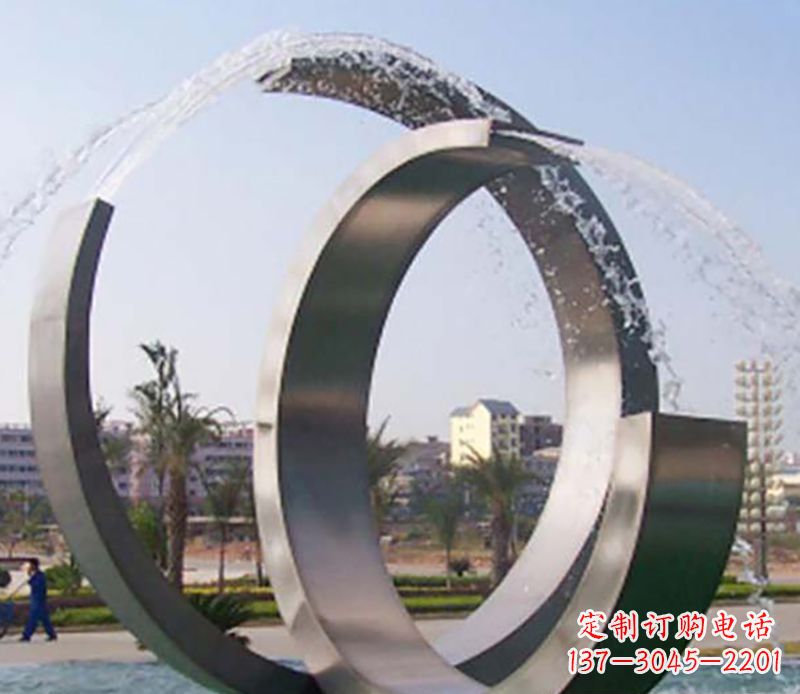 漳州不锈钢情侣戒指雕塑象征爱情的永恒之物