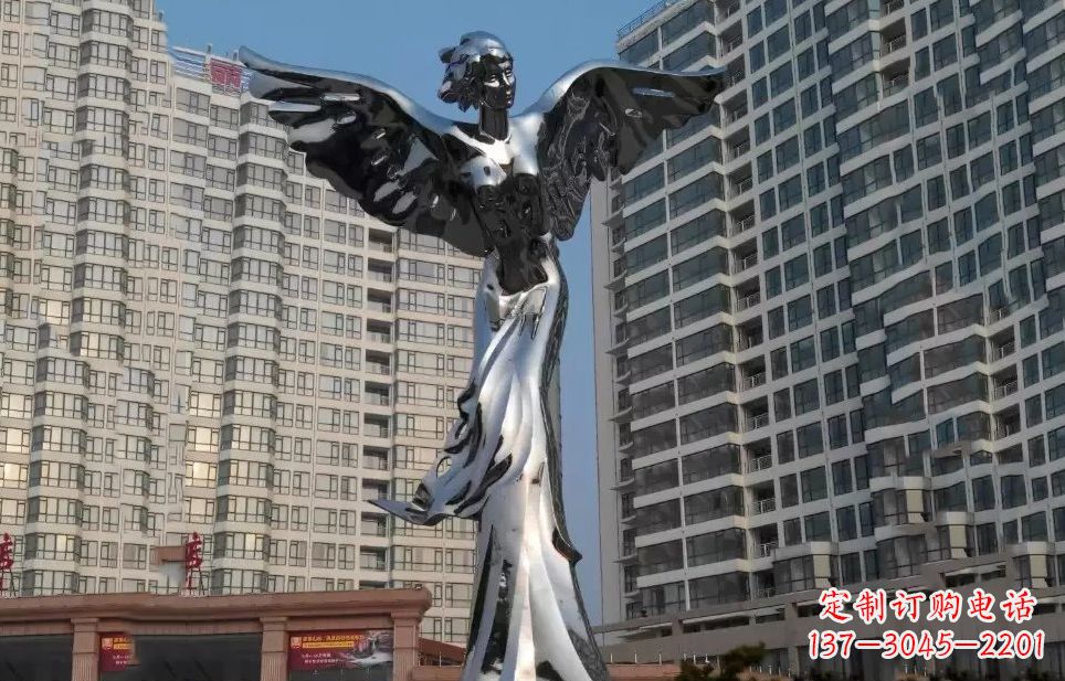 漳州不锈钢天使雕塑传递着美丽与希望