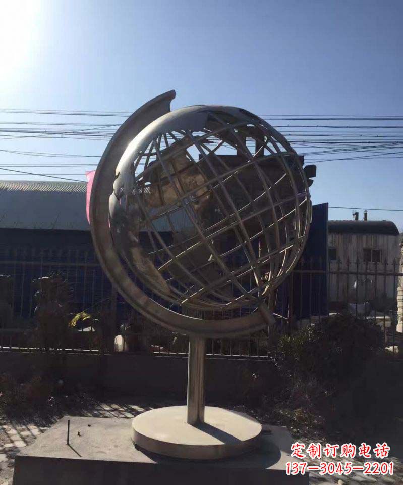 漳州不锈钢地球仪雕塑精美装饰室内空间