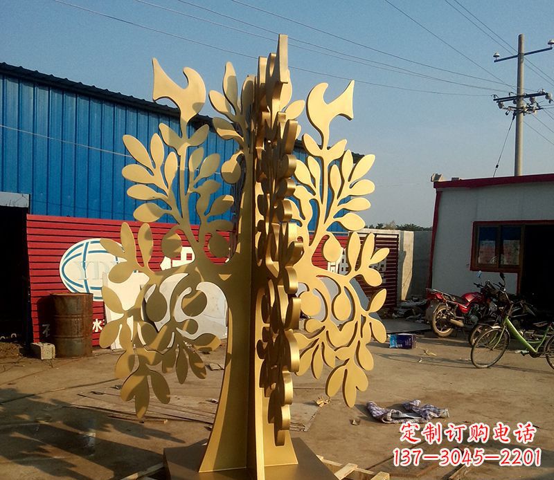 漳州不锈钢树叶园林景观雕塑——美妙绝伦的艺术之作